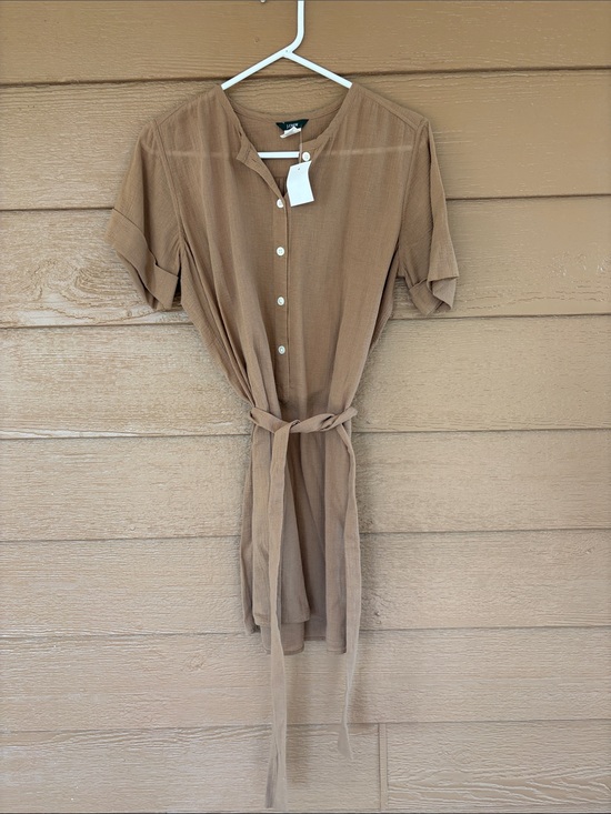 J. Crew Dresses & Skirts - J. Crew NWT 100% Cotton Button-Front Shirt Dress in Camel Brown -Sz M